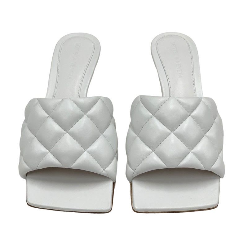 Bottega Veneta Sandals Shoes Lambskin White Mules Quilted — view 2