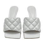 Bottega Veneta Sandals Shoes Lambskin White Mules Quilted — view 2