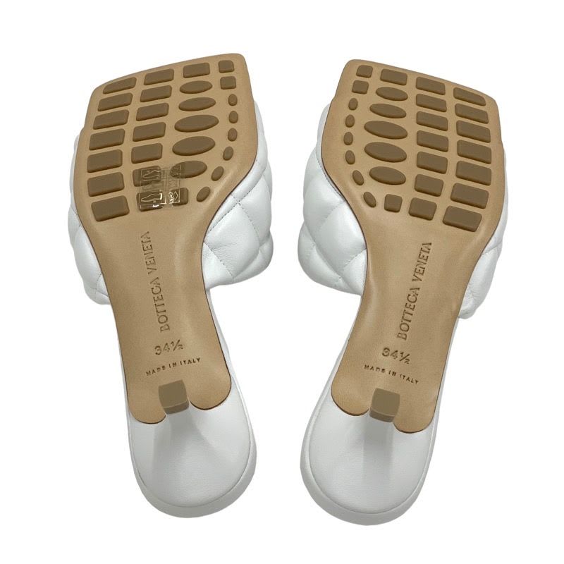 Bottega Veneta Sandals Shoes Lambskin White Mules Quilted — view 6