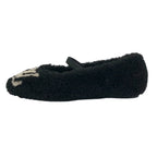 Louis Vuitton Poppy Line Flat Shoes Shearling Black Beige Ballet — view 4