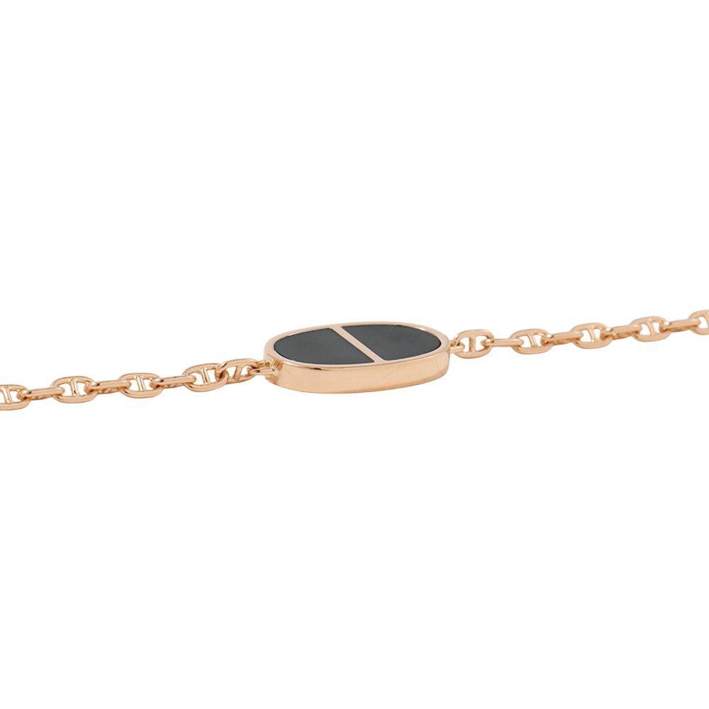 Hermes Bracelet Chaine D'ancre Verso 18K Pink Gold Black Ceramic — view 2