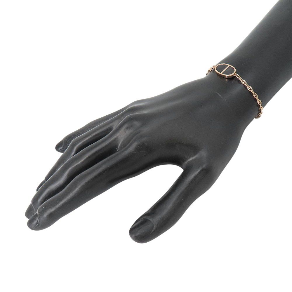 Hermes Bracelet Chaine D'ancre Verso 18K Pink Gold Black Ceramic — view 3