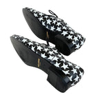 Saint Laurent Loafers Leather Shoes Black White Dress Lace Up — view 6