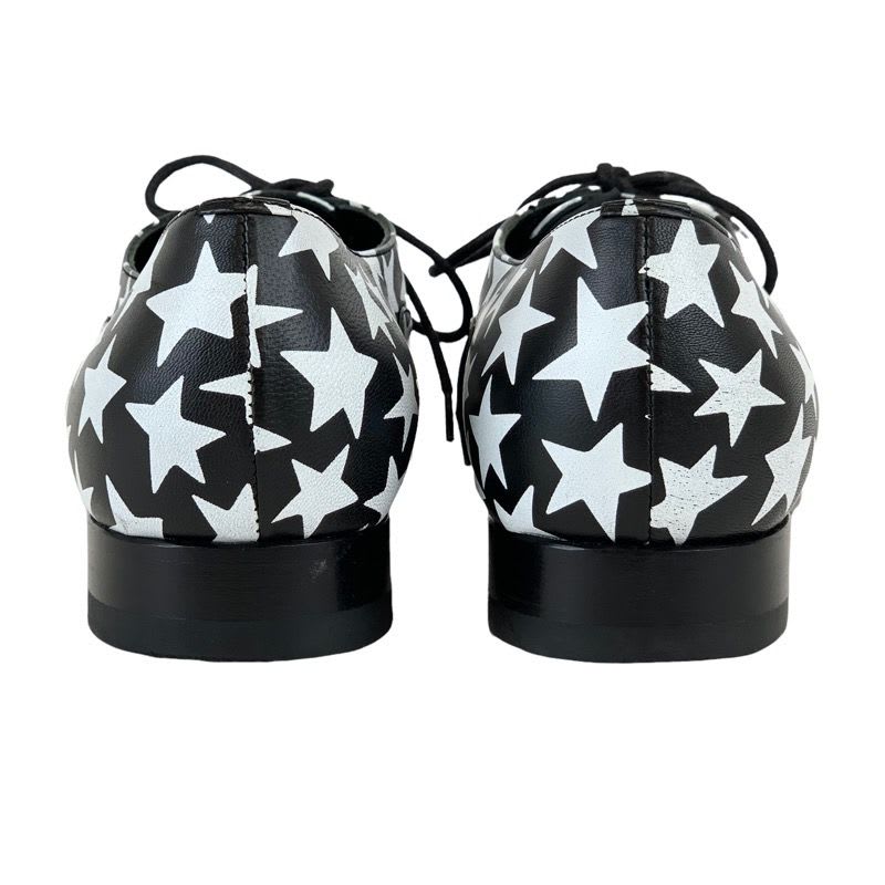 Saint Laurent Loafers Leather Shoes Black White Dress Lace Up — view 5