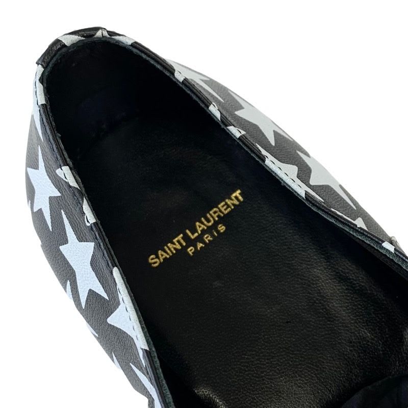 Saint Laurent Loafers Leather Shoes Black White Dress Lace Up — view 7