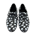 Saint Laurent Loafers Leather Shoes Black White Dress Lace Up — view 2