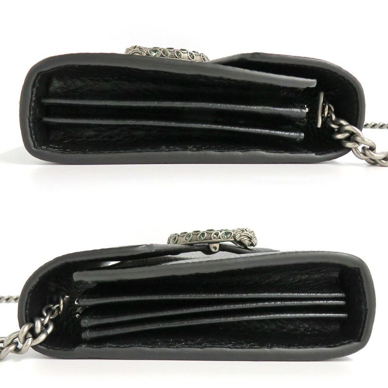 Gucci Dionysus Chain Wallet Leather Black Crystal Taiga — view 4