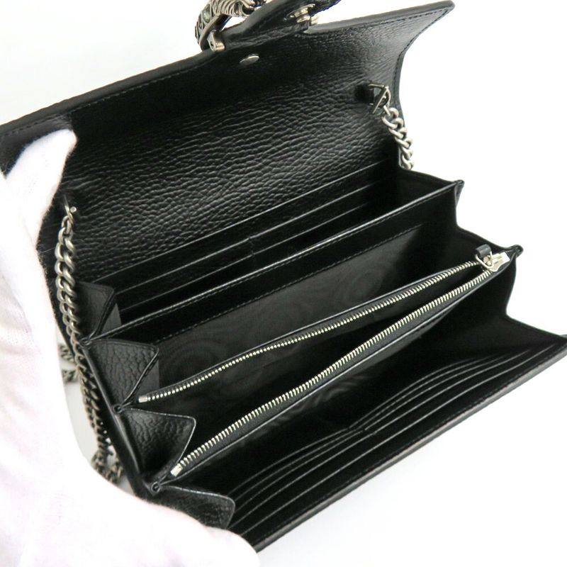 Gucci Dionysus Chain Wallet Leather Black Crystal Taiga — view 5