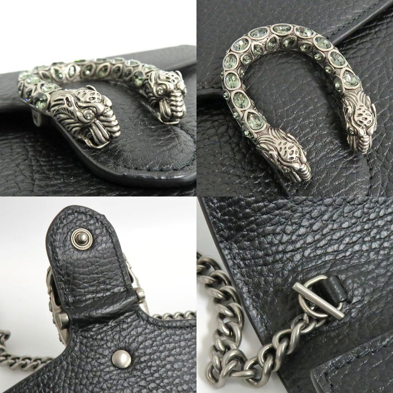 Gucci Dionysus Chain Wallet Leather Black Crystal Taiga — view 7