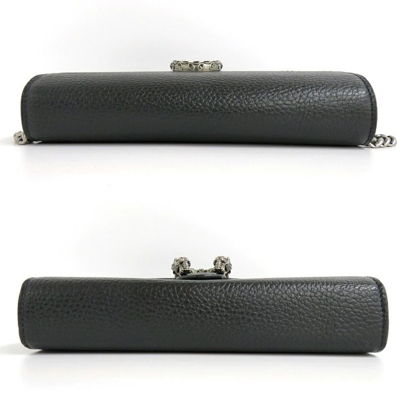 Gucci Dionysus Chain Wallet Leather Black Crystal Taiga — view 3