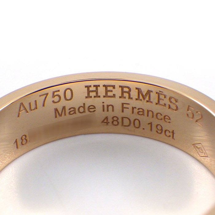 Hermes Ring Collier de Chien PM Pyramid Studs Pave 48 Points Diamond Total 0.19 CT — view 4