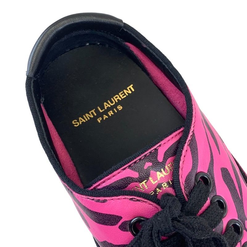 Saint Laurent Sneakers Shoes Zebra Leather Pink Black — view 7