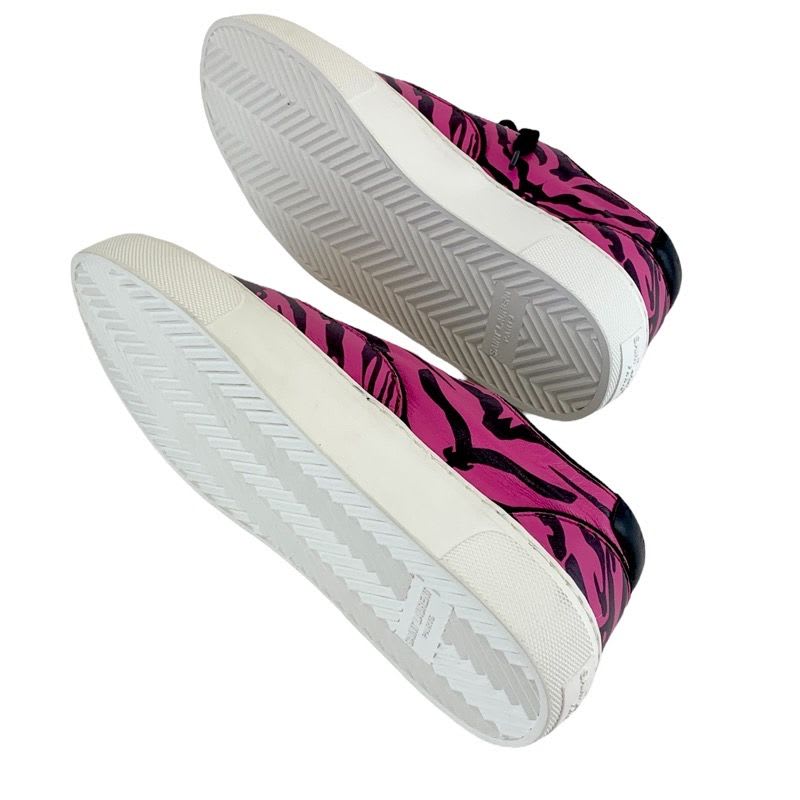 Saint Laurent Sneakers Shoes Zebra Leather Pink Black — view 6