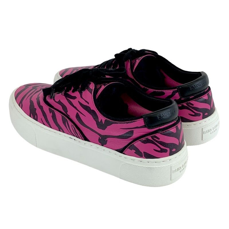 Saint Laurent Sneakers Shoes Zebra Leather Pink Black — view 4