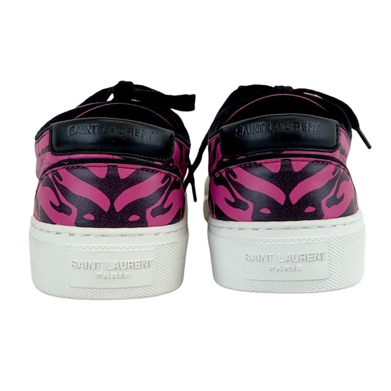 Saint Laurent Sneakers Shoes Zebra Leather Pink Black — view 5