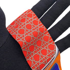 Hermes Scarf Twill Silk Folding Top Carriage les Voitures Orange Cobalt Vermillion — view 5