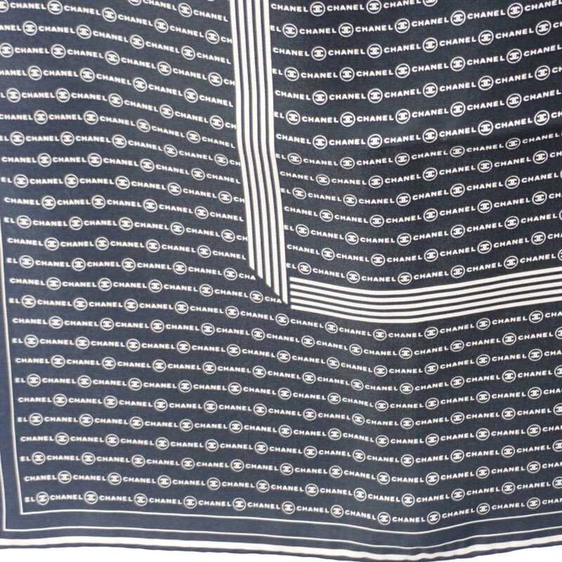 Chanel Coco Mark Scarf Silk Black — view 3