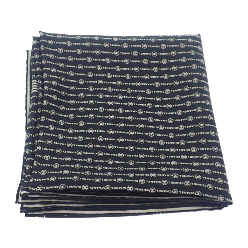 Chanel Coco Mark Scarf Silk Black — view 9