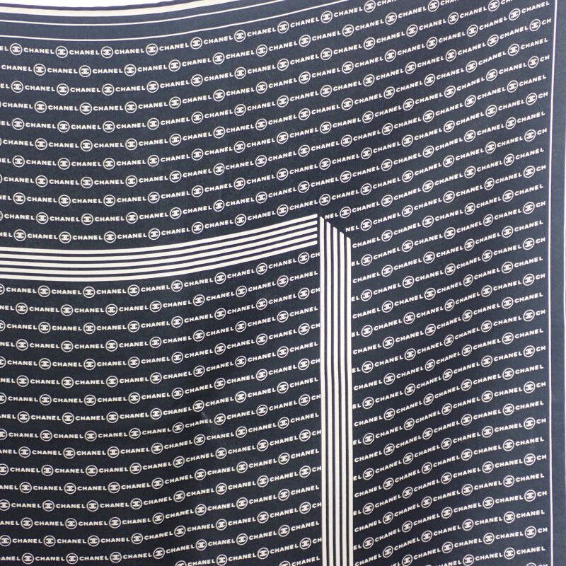 Chanel Coco Mark Scarf Silk Black — view 5