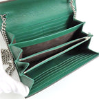 Gucci Dionysus Chain Wallet Leather Green Gold Silver Hardware — view 5