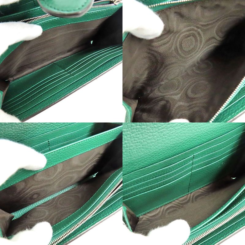 Gucci Dionysus Chain Wallet Leather Green Gold Silver Hardware — view 7