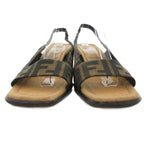 Fendi Sandals Zucca Pattern Canvas Square Heel 37 Brown Black JS GY18 — view 2