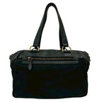 Prada Triangle Logo Hardware Tessuto Nylon Leather Tote Bag — view 4