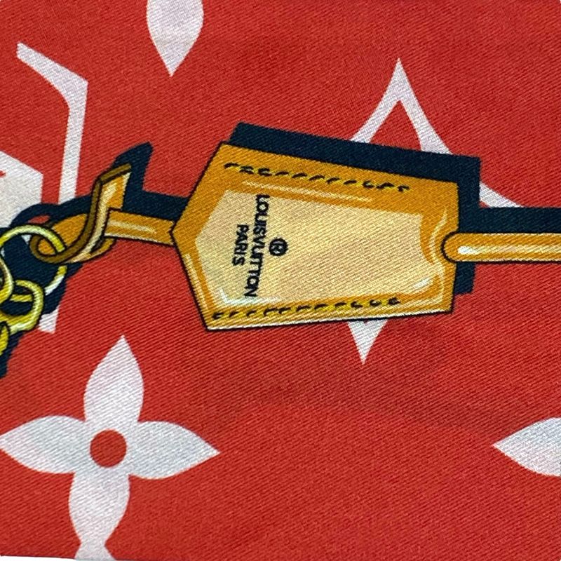 Louis Vuitton Twilly Scarf Bandeau Monogram Confidential Red Pink — view 6