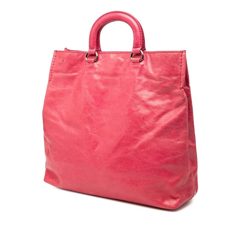 Prada Triangle Logo Plate Shoulder Bag 2-Way Pink Leather — view 2