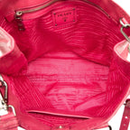 Prada Triangle Logo Plate Shoulder Bag 2-Way Pink Leather — view 4