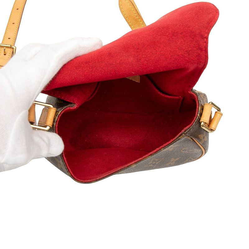 Louis Vuitton Monogram Tan Blanc Crossbody Bag Brown — view 4