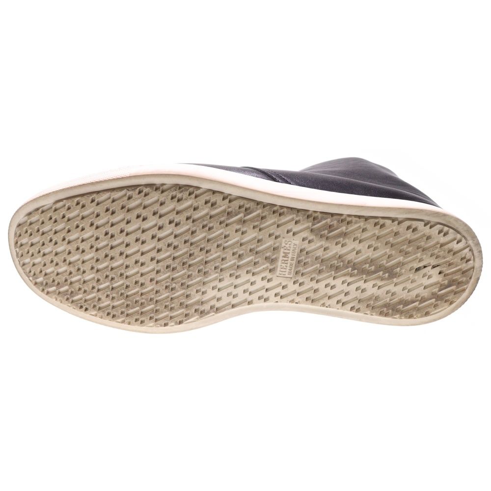 Hermes Exlibris Leather Lace-Up Low Cut Sneakers Black — view 5