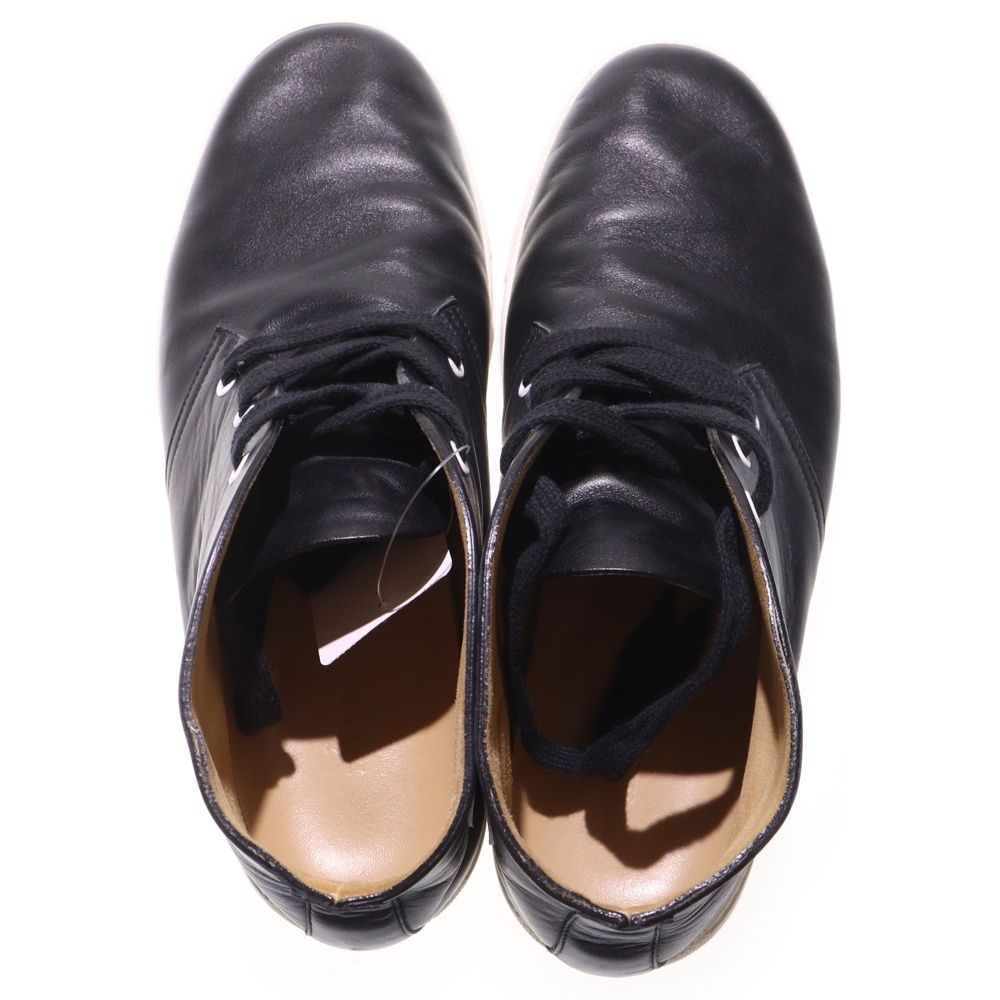 Hermes Exlibris Leather Lace-Up Low Cut Sneakers Black — view 4