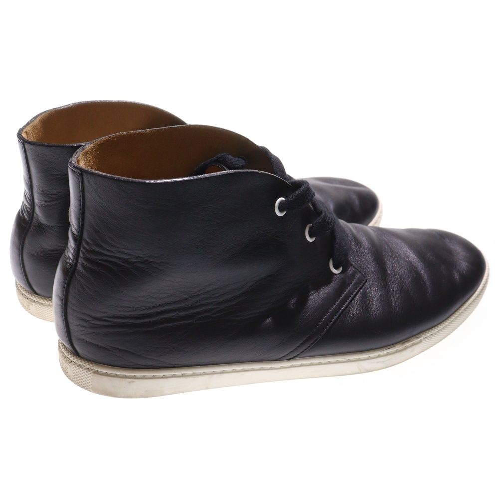 Hermes Exlibris Leather Lace-Up Low Cut Sneakers Black — view 3