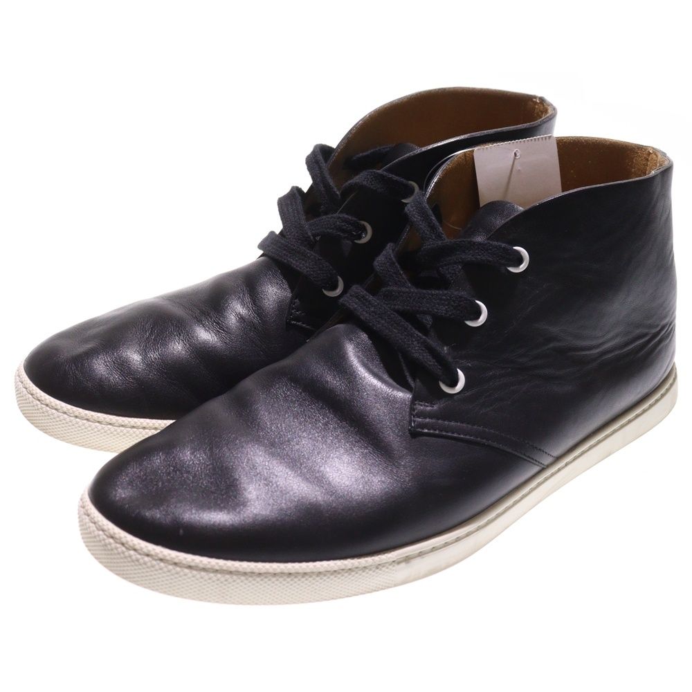 Hermes Exlibris Leather Lace-Up Low Cut Sneakers Black — view 2