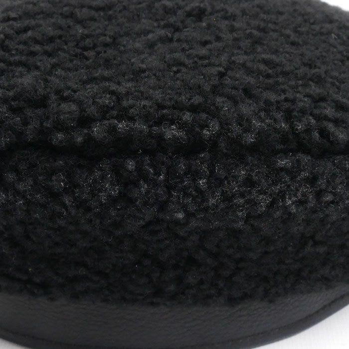 Hermes Shearling Fur Beret Black 56 — view 4