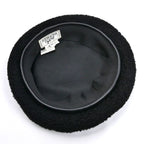 Hermes Shearling Fur Beret Black 56 — view 3