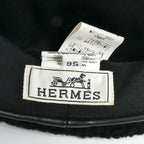 Hermes Shearling Fur Beret Black 56 — view 6