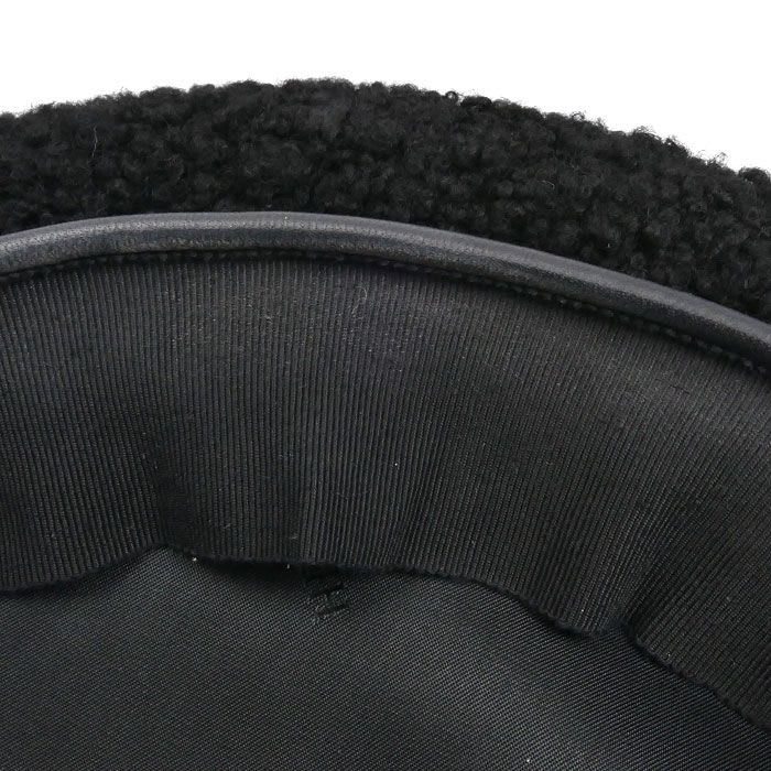 Hermes Shearling Fur Beret Black 56 — view 5