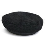 Hermes Shearling Fur Beret Black 56 — view 2