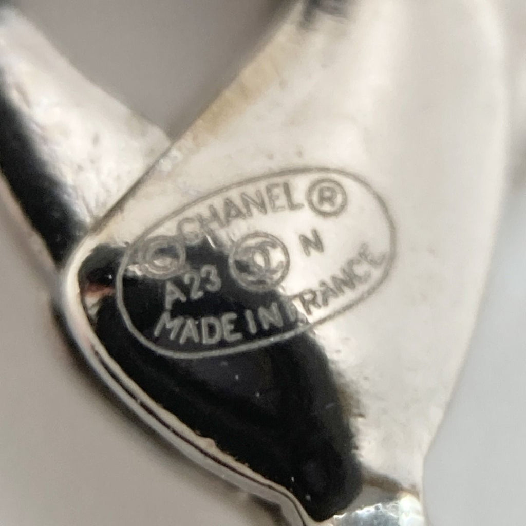 Chanel Coco Mark Quilted Bag Necklace A23 N Silver GP Rhinestone — view 5