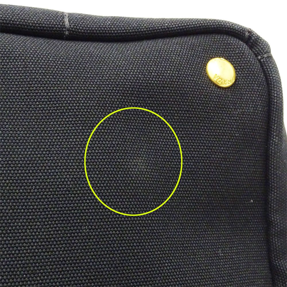 Prada Bag Tote 2-Way Canvas Canapa L Black Large — view 4