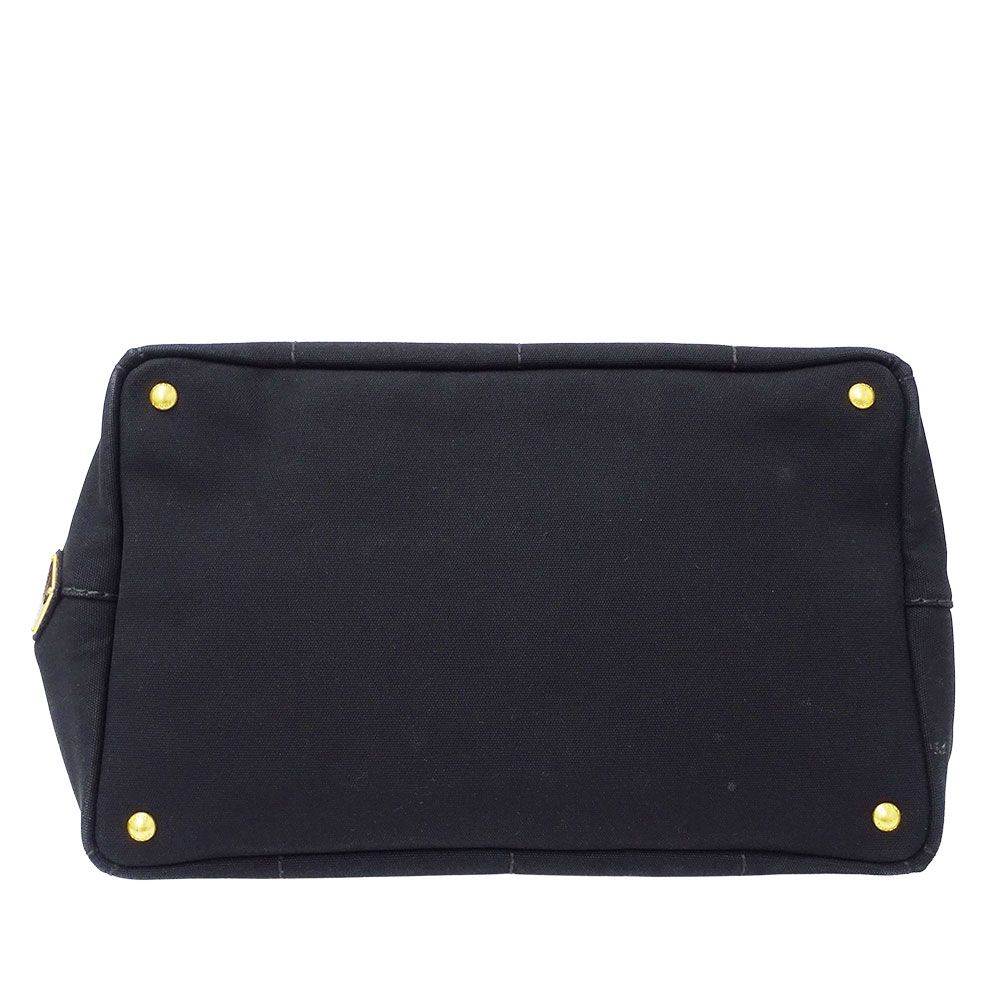 Prada Bag Tote 2-Way Canvas Canapa L Black Large — view 9