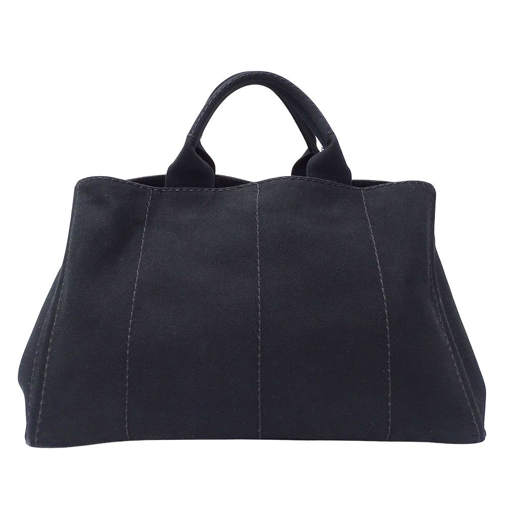 Prada Bag Tote 2-Way Canvas Canapa L Black Large — view 8