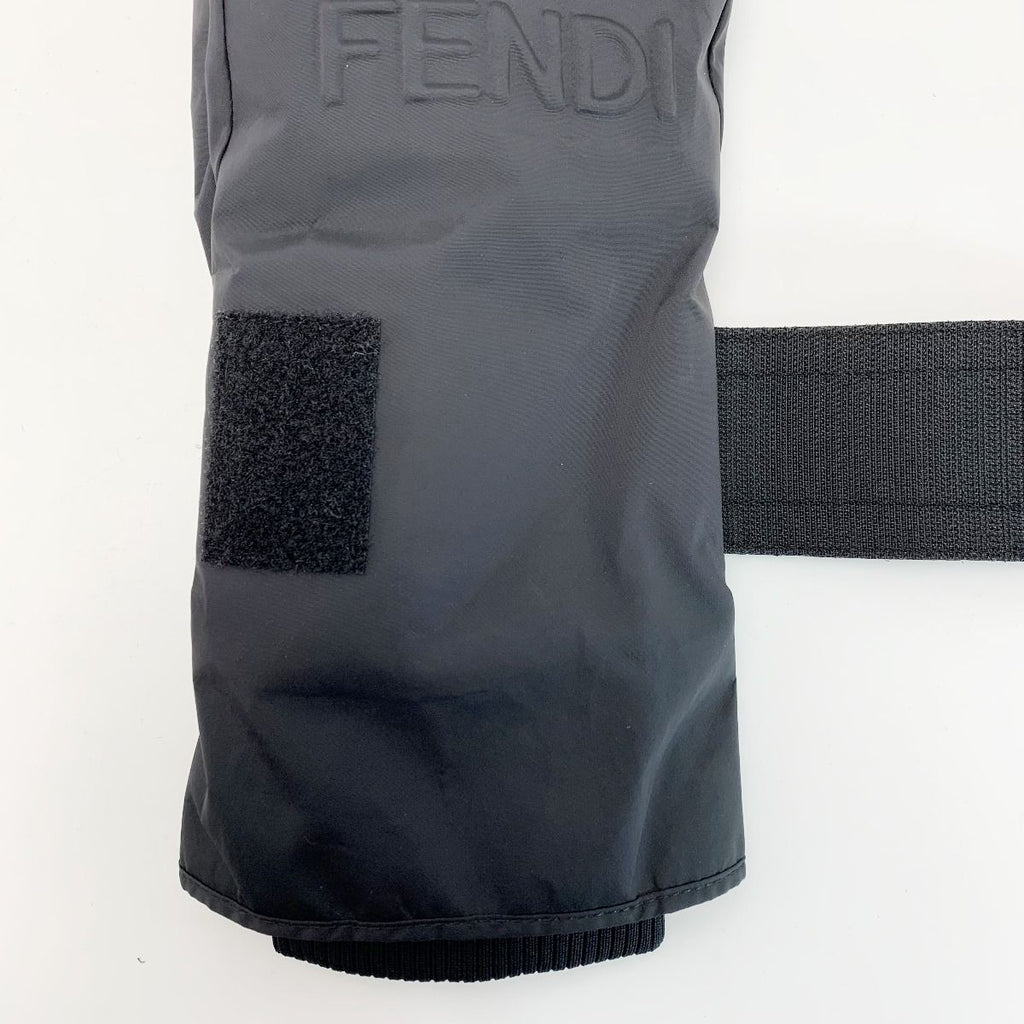 Fendi Embossed FF Logo Gloves Black L Size Nylon — view 5