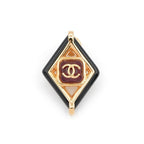 Chanel Brooch Corsage Gold Red Black Pin Diamond Shape Coco Mark — view 3
