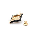Chanel Brooch Corsage Gold Red Black Pin Diamond Shape Coco Mark — view 6