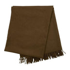 Hermes Muffler Fringe Cashmere Logo Brown Em4834 Scarf — view 2
