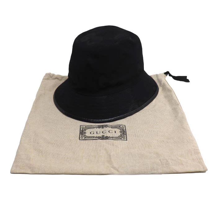 Gucci Jumbo GG Canvas Bucket Hat Black L — view 8