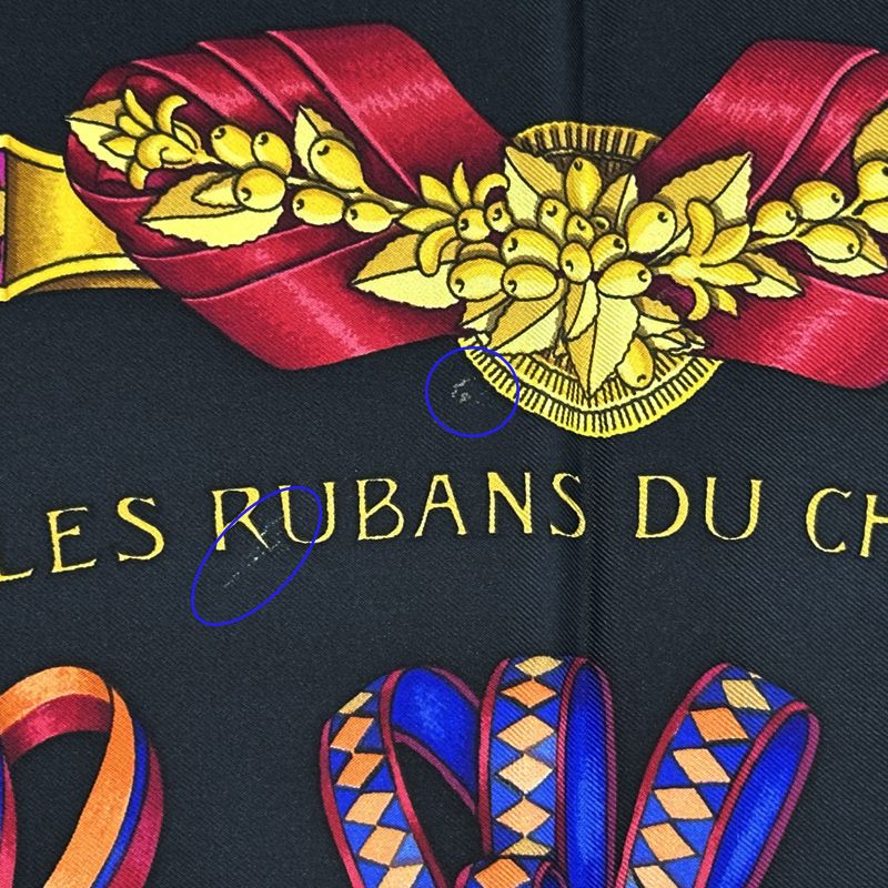 Hermes Scarf Carre 90 les Rubans Du Cheval Horse Ribbon Silk Black — view 4